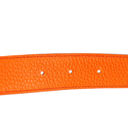 Hermes Togo Box 32mm H Belt 80 Orange Chocolate 4 of 6
