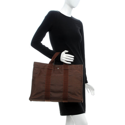 Hermes Canvas Herline MM Tote Brown 2 of 7