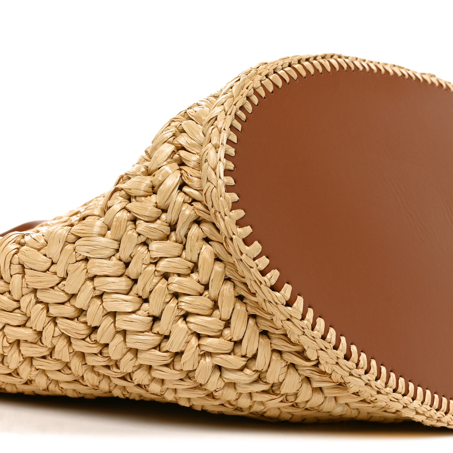 Raffia Calfskin Medium Arco Natural Wood