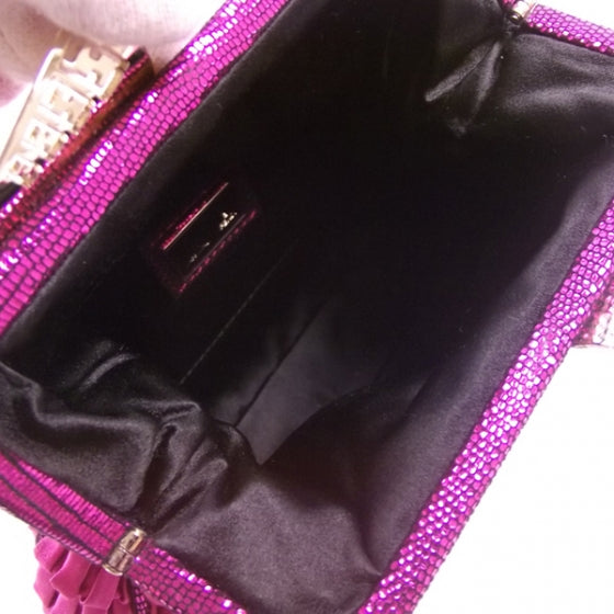 Fendi Satin Ruffled Borderline Clutch 5 of 9