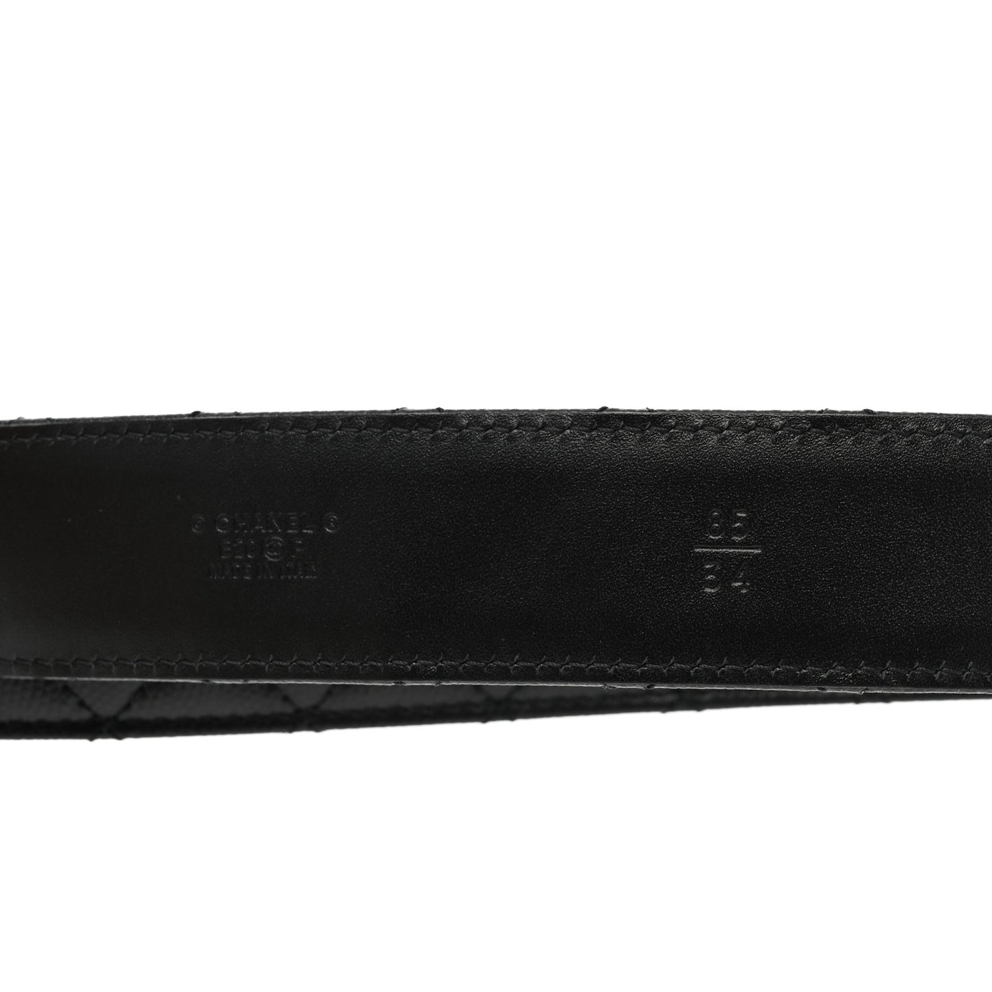 Caviar Quilted CC Chain Belt 85 34 Black