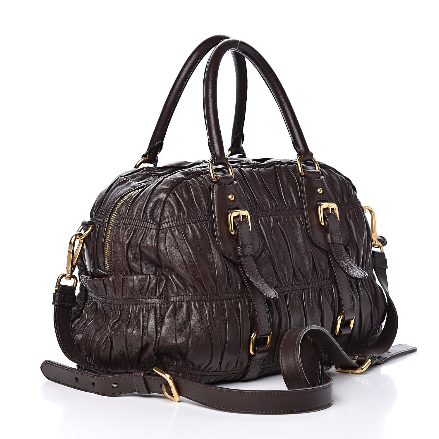 Prada Nappa Gaufre Dome Satchel Caffe 3 of 12