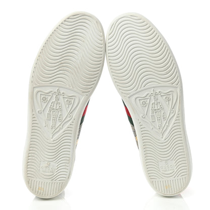 Gucci GG Supreme Monogram Bees Ayers Web Womens Ace Sneakers 39.5 Beige Oro Green Red 5 of 8
