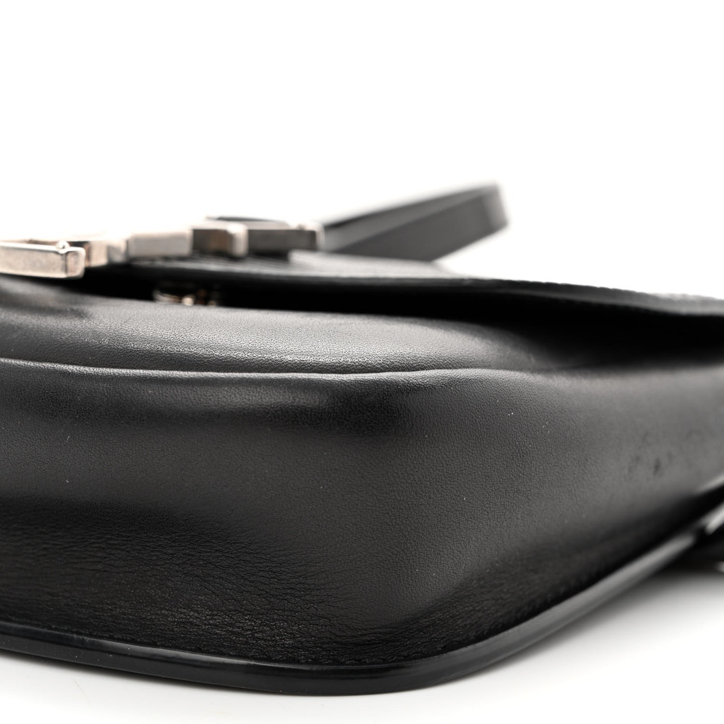 Calfskin Snakeskin Effect Mini Classic Monogram Kaia Satchel Black