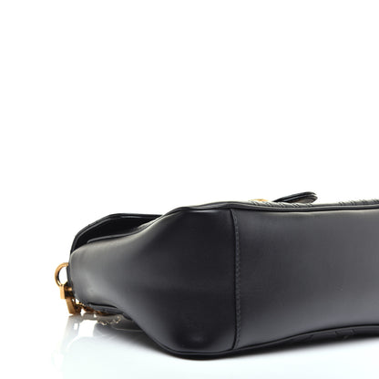 Gucci Calfskin Matelasse Small GG Marmont Top Handle Shoulder Bag Black 8 of 9