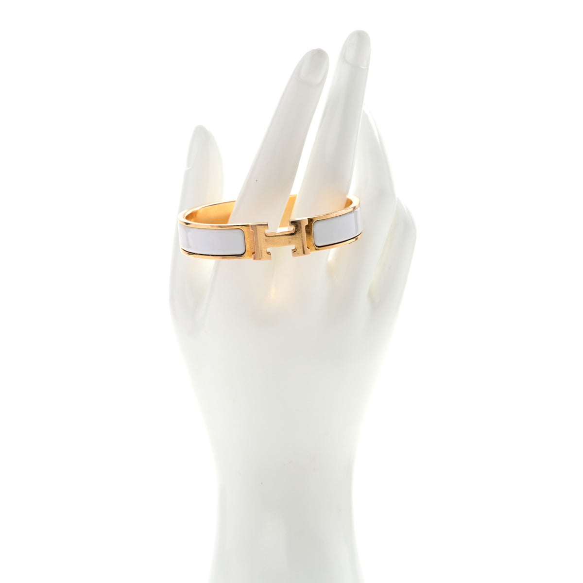 Hermes Enamel Narrow Clic Clac H Bracelet PM White 2 of 5
