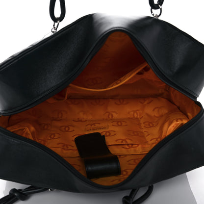 Chanel Calfskin Quilted Jumbo Cambon Bowler Black White 7 of 10