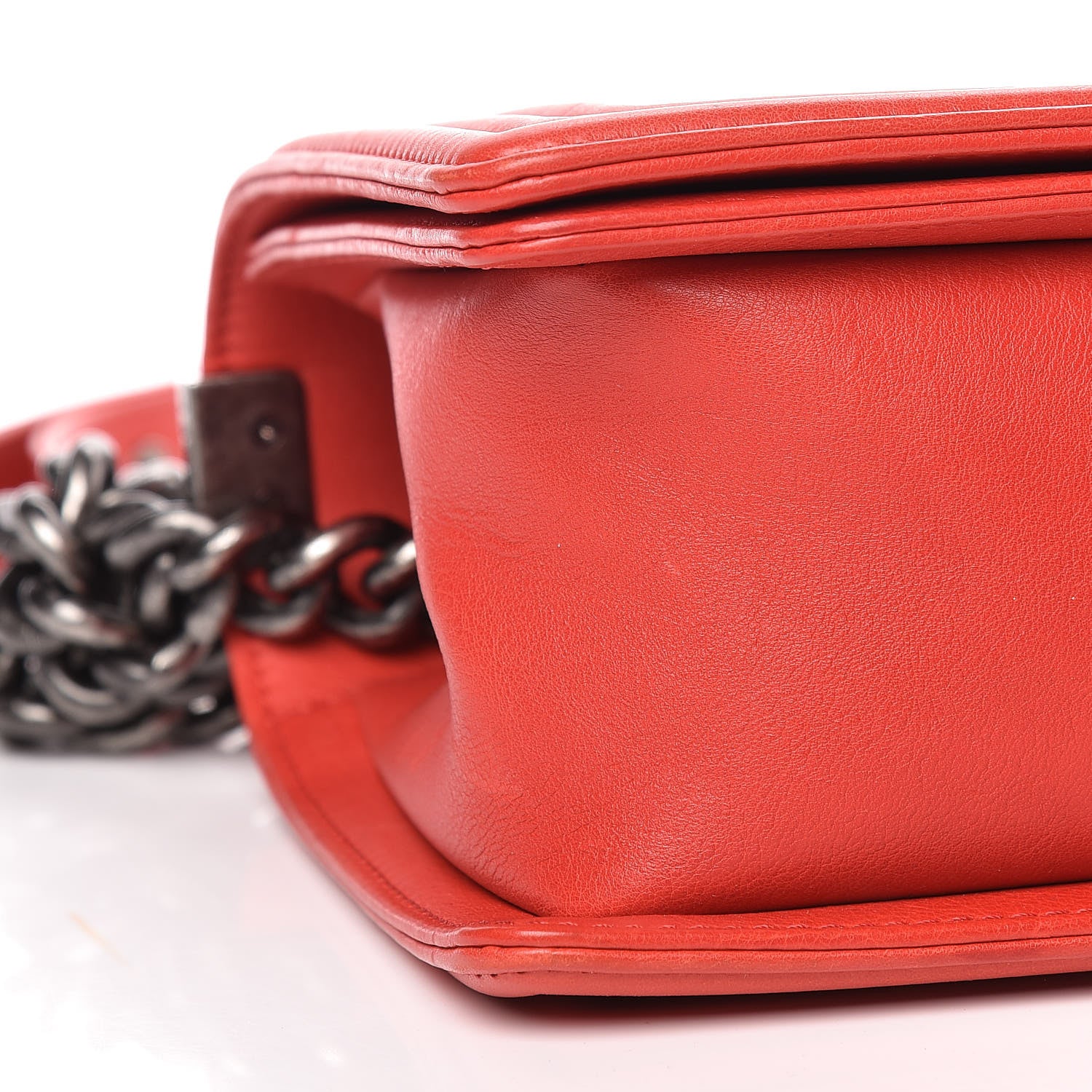 Chanel Calfskin Double Stitch Medium Boy Flap Red 8 of 12