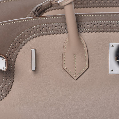 Hermes Swift Ghillies Birkin 35 Argile Etoupe 28 of 38