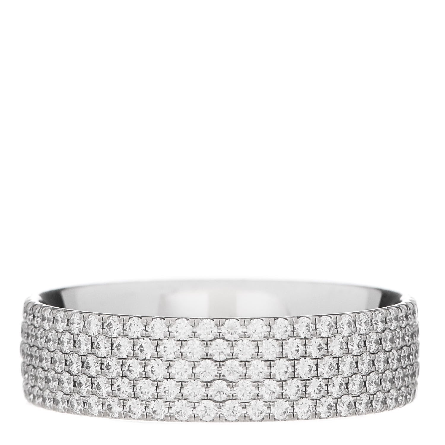 Tiffany 18K White Gold Diamond Metro Five-Row Ring 53 6.5 1 of 5