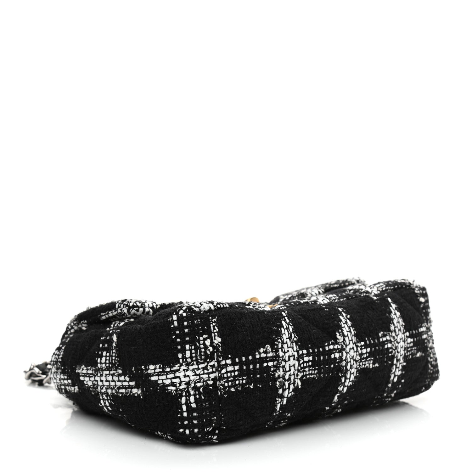 Chanel Tweed Quilted Medium Chanel 19 Flap Black White 3 of 8