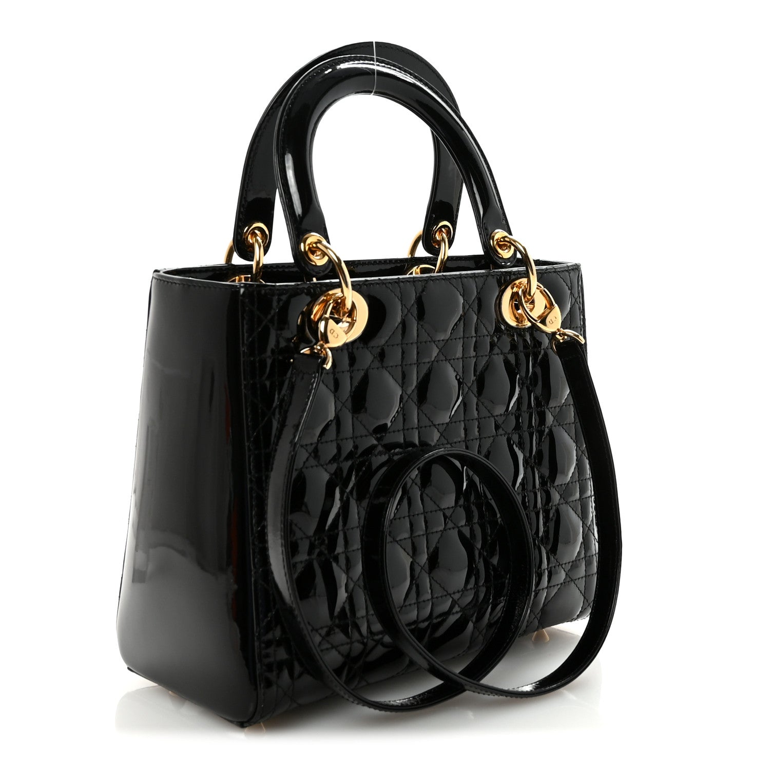 Christian Dior Patent Cannage Medium Lady Dior Black 3 of 9