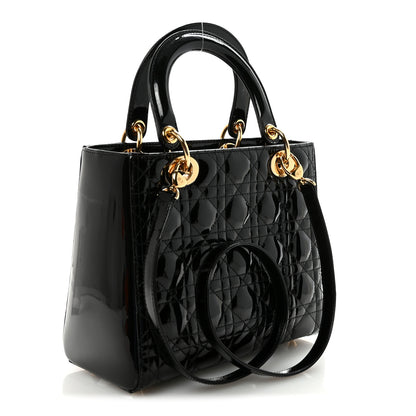 Christian Dior Patent Cannage Medium Lady Dior Black 3 of 9