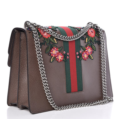 Gucci Calfskin Web Owl Embroidered Medium Dionysus Shoulder Bag New Acero Multicolor 3 of 11
