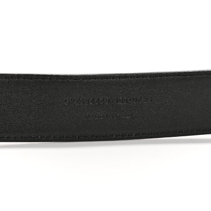 Saint Laurent Lambskin Monogram Cassandre Square Buckle Belt 100 40 Black 12 of 16