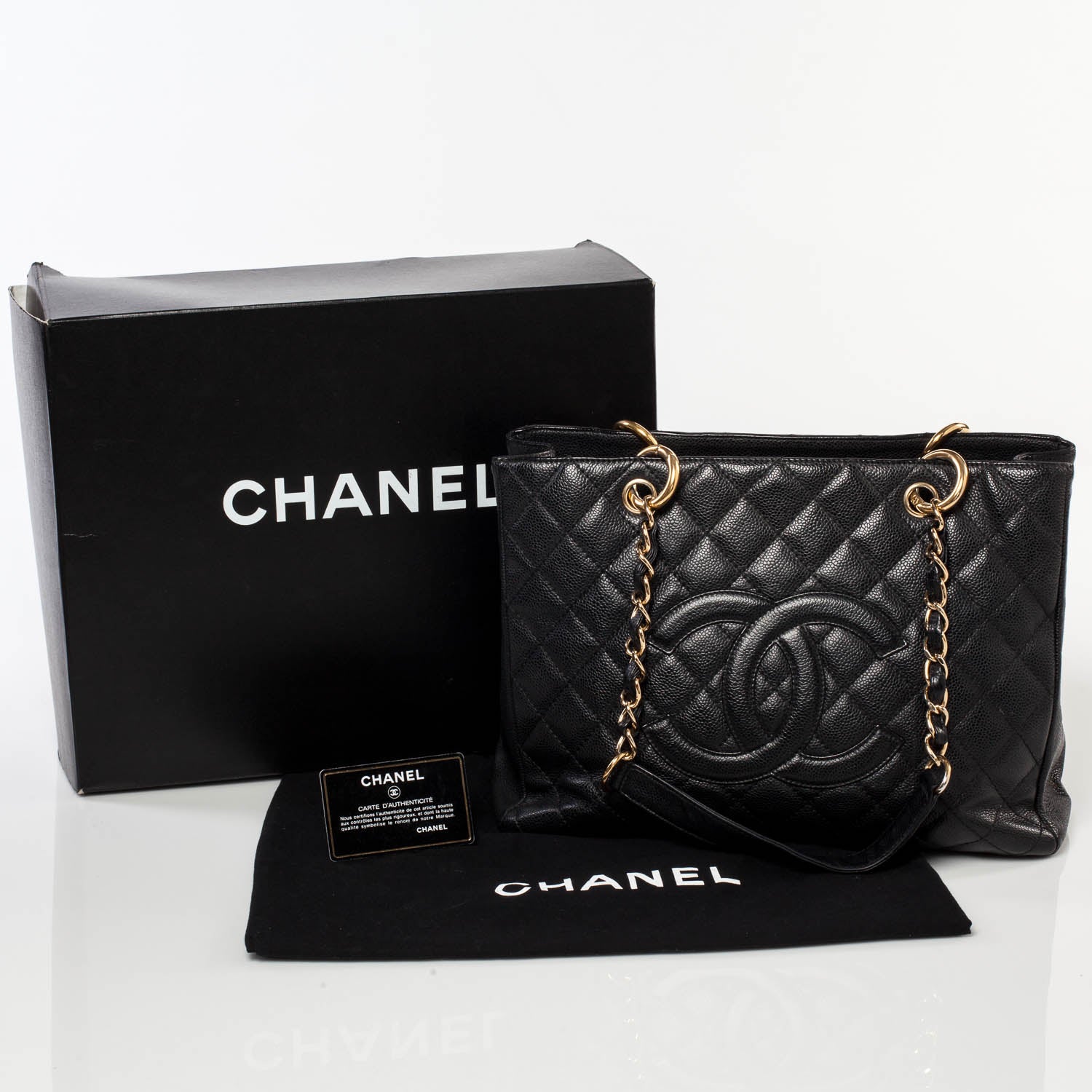 Chanel Caviar Grand Shopping Tote GST Black 9 of 9