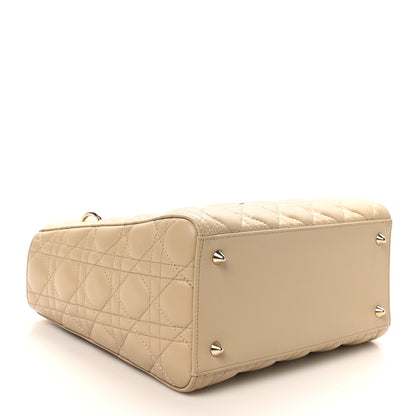 Christian Dior Lambskin Cannage Medium Lady Dior Sand 4 of 10