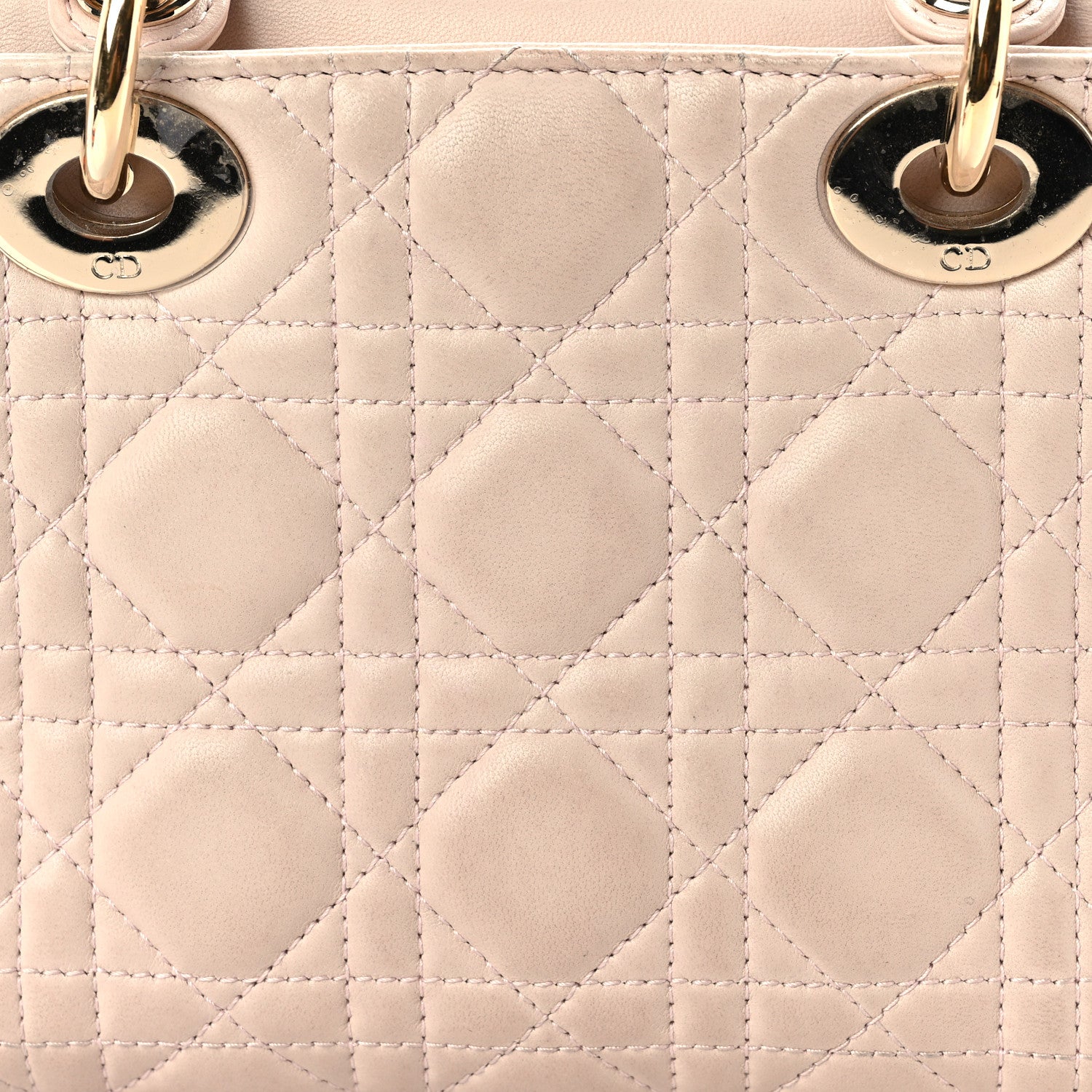 Christian Dior Lambskin Cannage Mini Lady Dior Rose Poudre 13 of 19