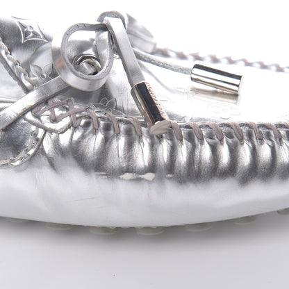 Louis Vuitton Calfskin Monogram Gloria Loafers 39 Silver 11 of 11