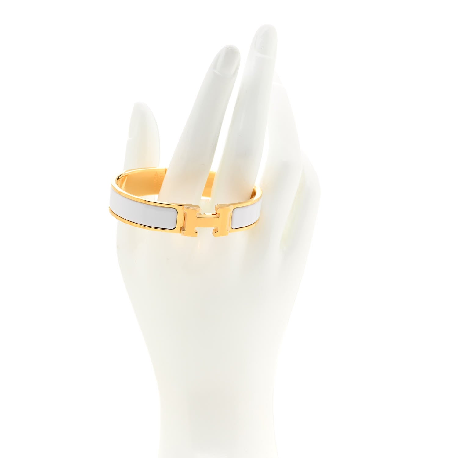 Hermes Enamel Narrow Clic Clac H Bracelet PM White 2 of 6