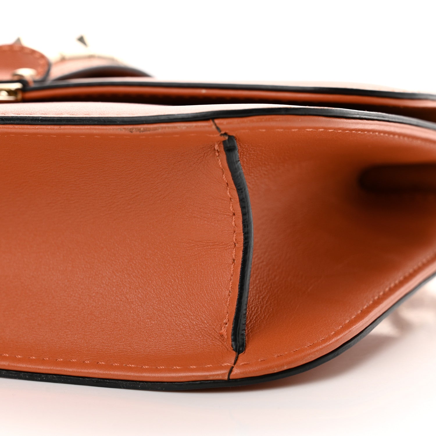 Valentino Garavani Vitello Medium Glam Lock Rockstud Flap Orange 9 of 11