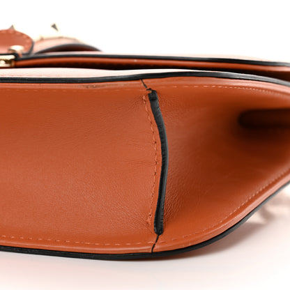 Valentino Garavani Vitello Medium Glam Lock Rockstud Flap Orange 9 of 11