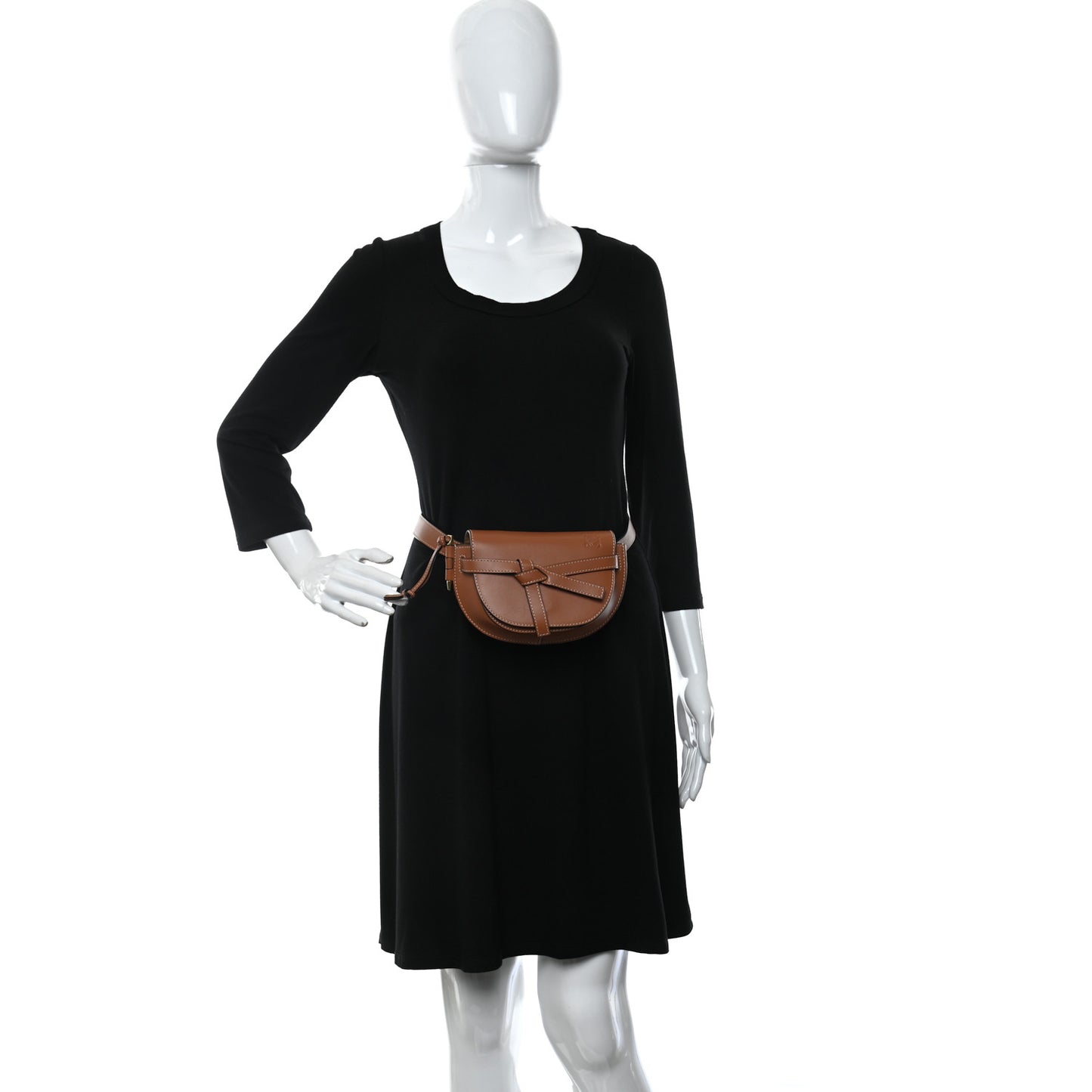 Calfskin Mini Gate Belt Bag Tan