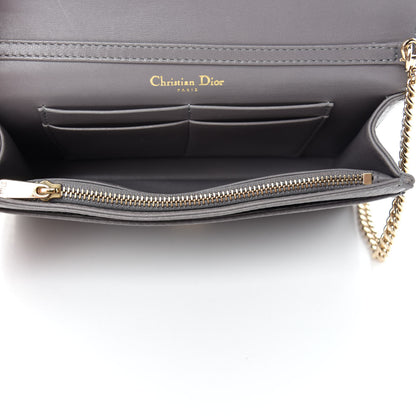 Christian Dior Grained Calfskin Diorama Wallet on Chain Pouch Gris 5 of 11