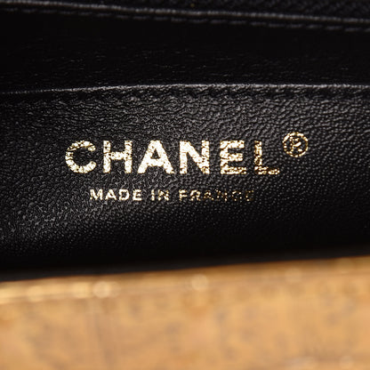 Chanel Metallic Calfskin Crocodile Embossed Cocodile Rectangular Mini Flap Gold 8 of 10