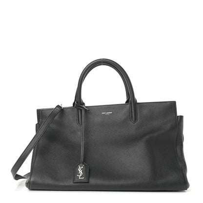 Saint Laurent Grained Calfskin Medium Rive Gauche Cabas Black 1 of 9