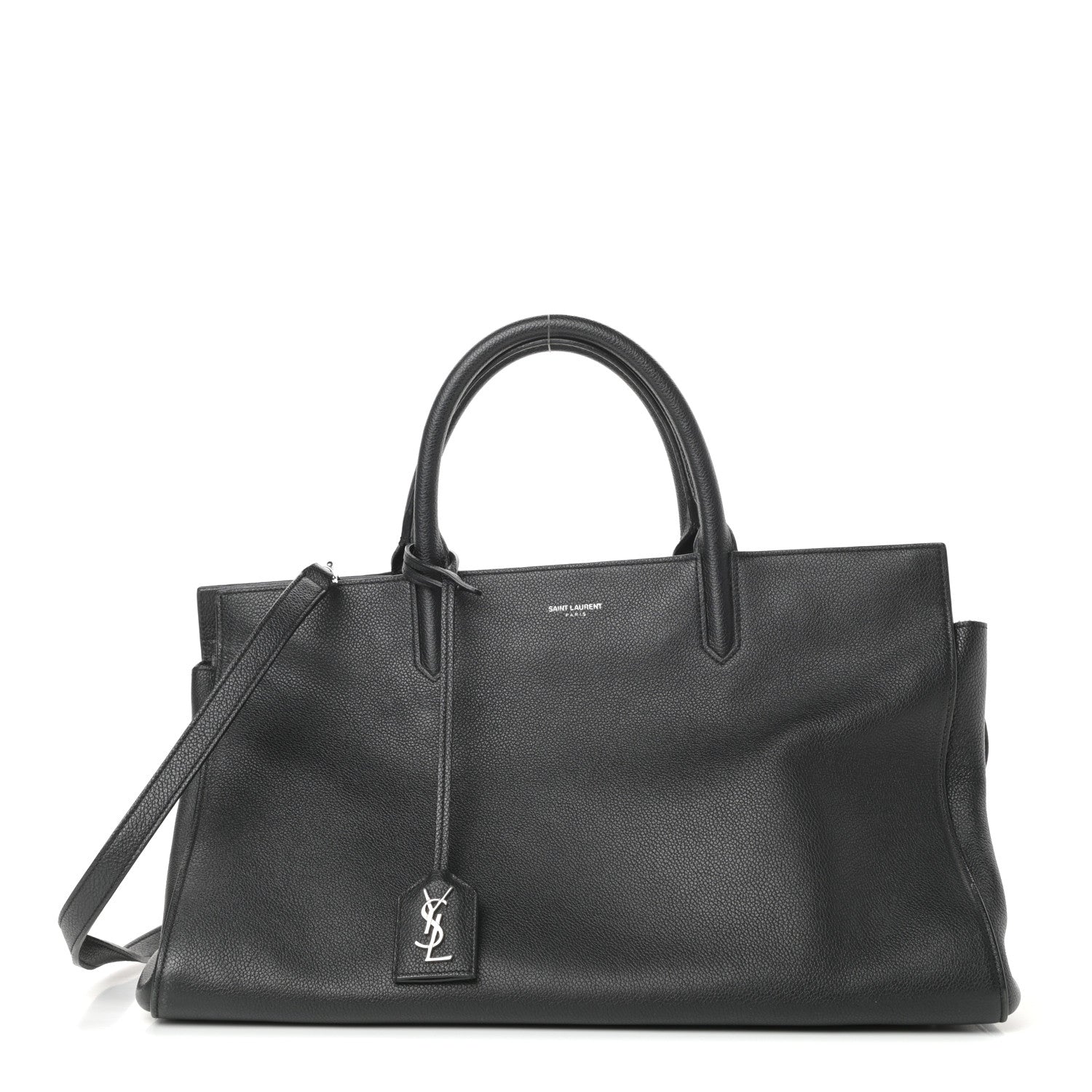Saint Laurent Grained Calfskin Medium Rive Gauche Cabas Black 1 of 9
