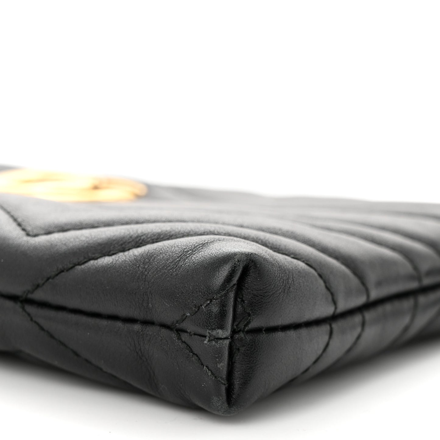 Calfskin Matelasse Mini GG Marmont Chain Bag Black
