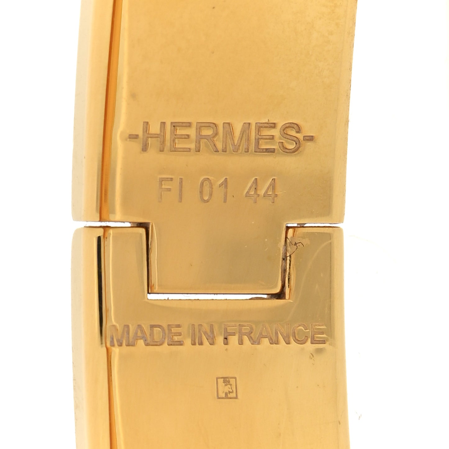 Enamel Narrow Clic Clac H Bracelet PM White