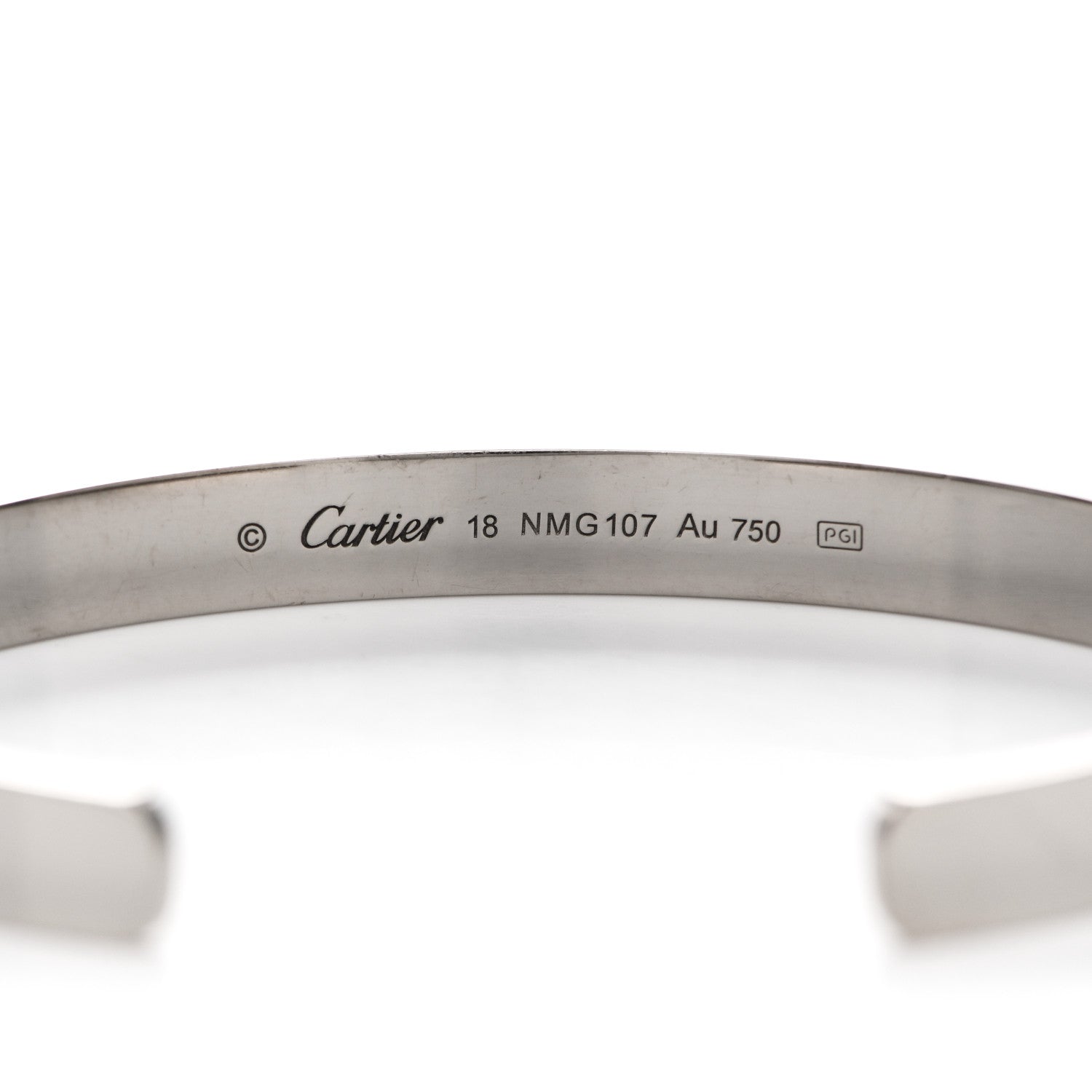 Cartier 18K White Gold LOVE Cuff Bracelet 18 4 of 4