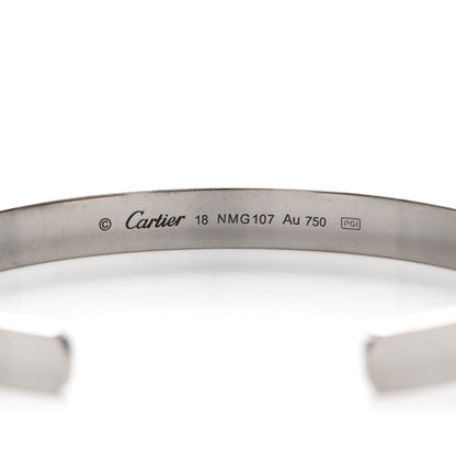 Cartier 18K White Gold LOVE Cuff Bracelet 18 4 of 4