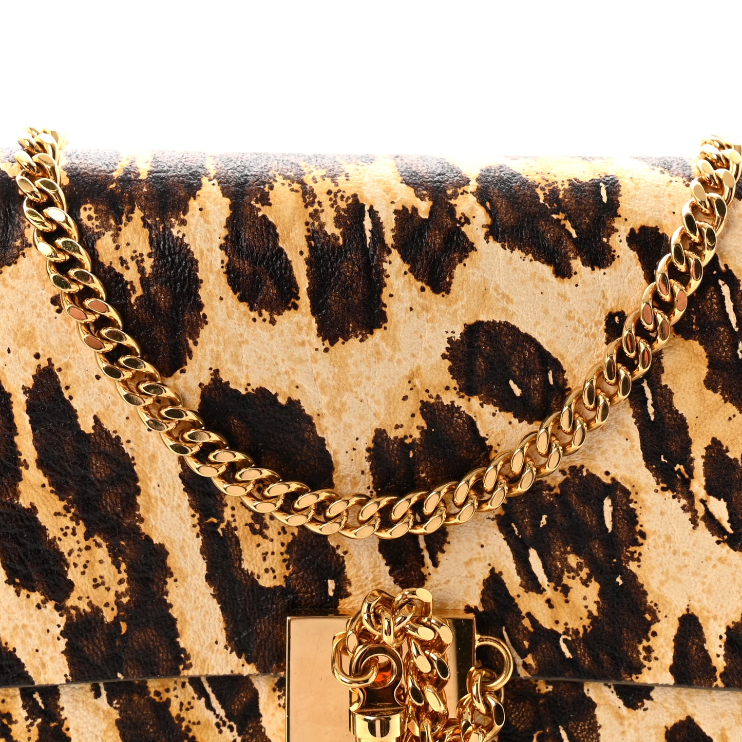 Calfskin Leopard Print Mini Drew Shoulder Bag