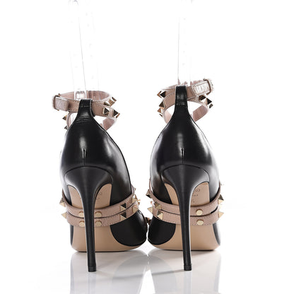 Valentino Garavani Nappa Rockstud Crisscross Ankle Wrap 105mm Pumps 36.5 Black Poudre 7 of 12