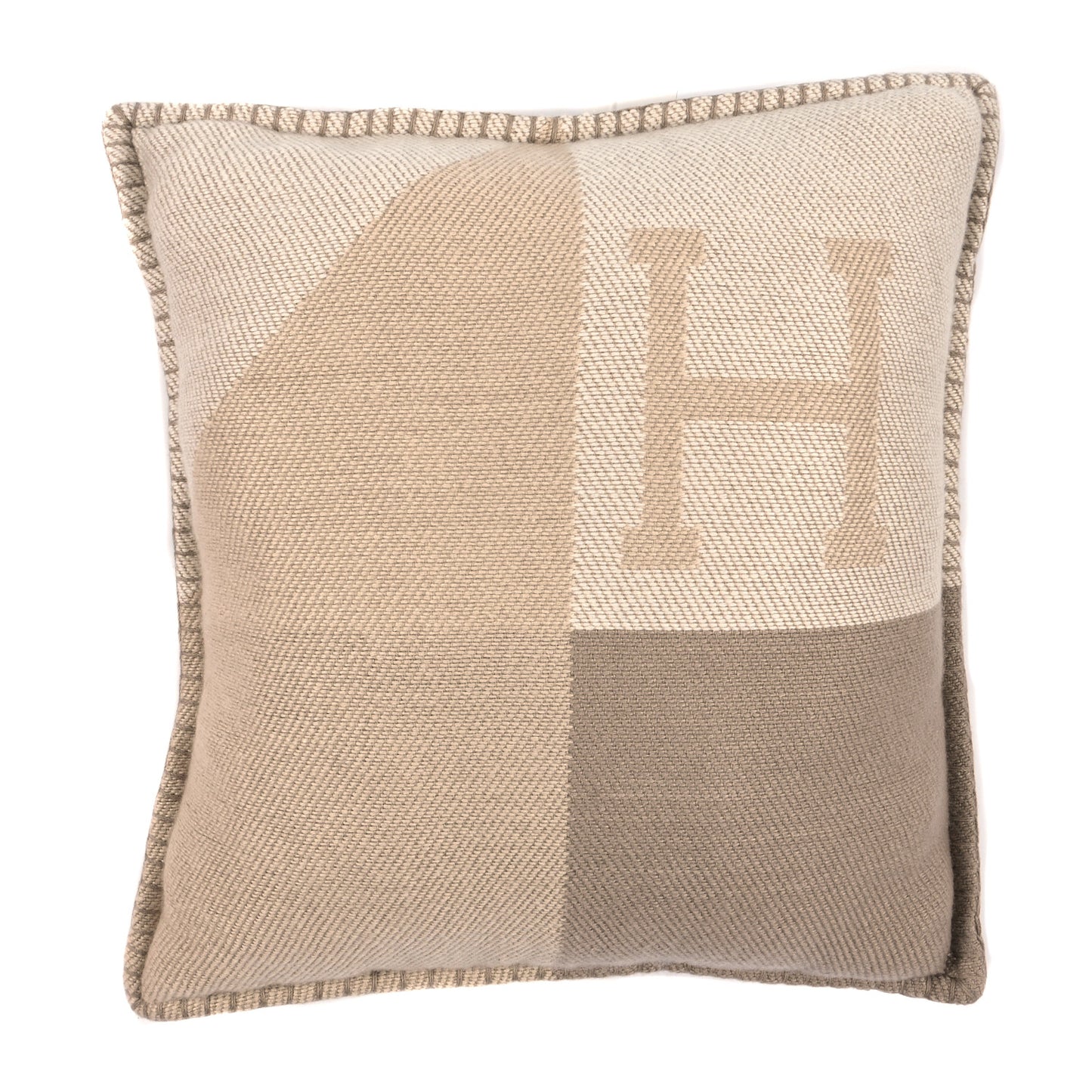 Cashmere H Drapeau Pillow Beige