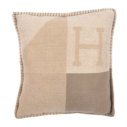 Hermes Cashmere H Drapeau Pillow Beige 1 of 3