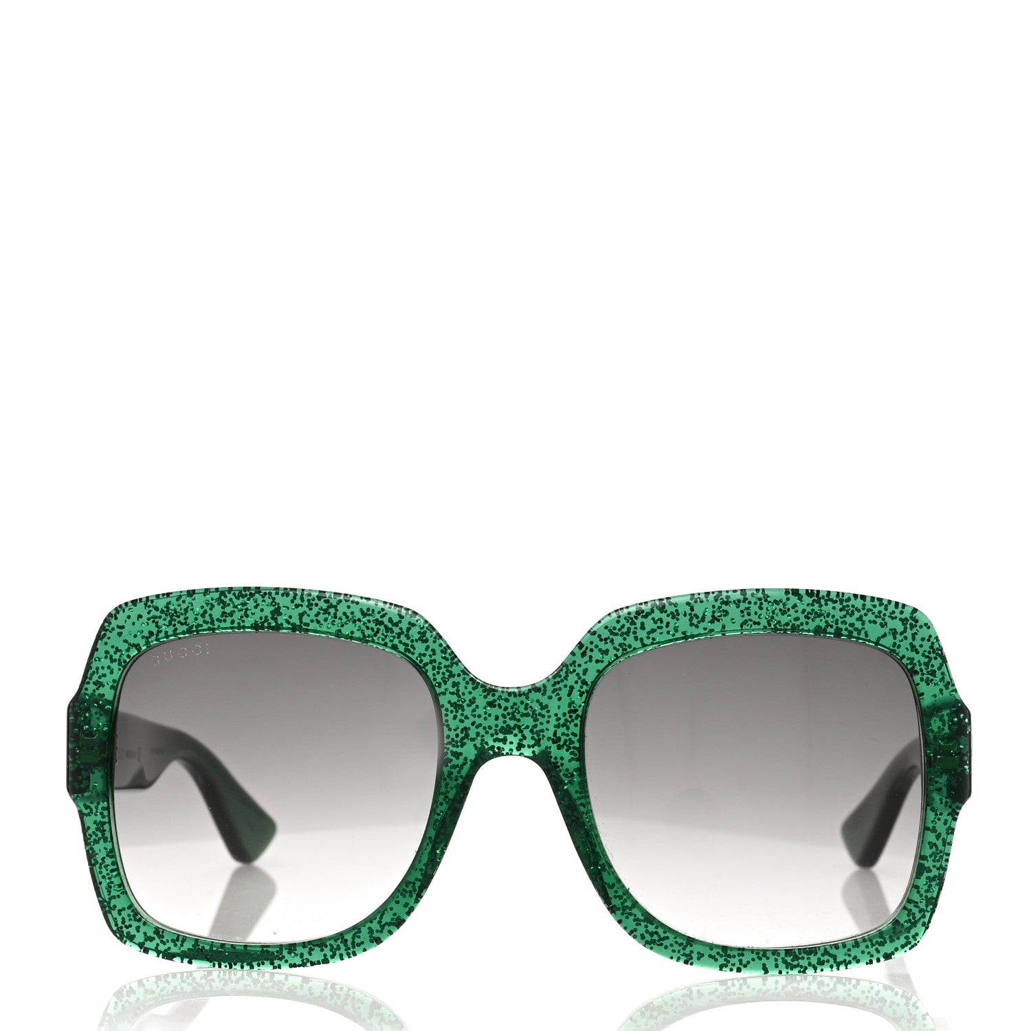Gucci Acetate Square Frame Sunglasses GG0036S Glitter Green 2 of 8