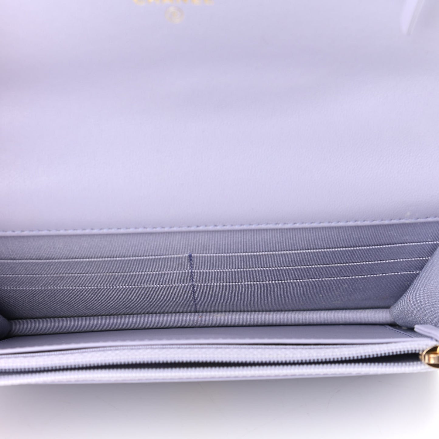 Lambskin Quilted Chanel 19 Wallet On Chain WOC Light Purple