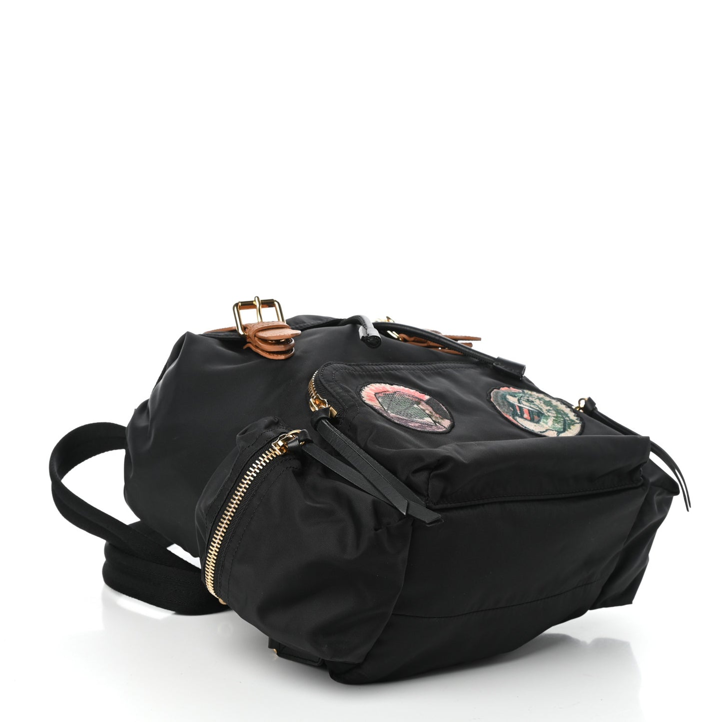 Nylon Patches Medium Rucksack Black