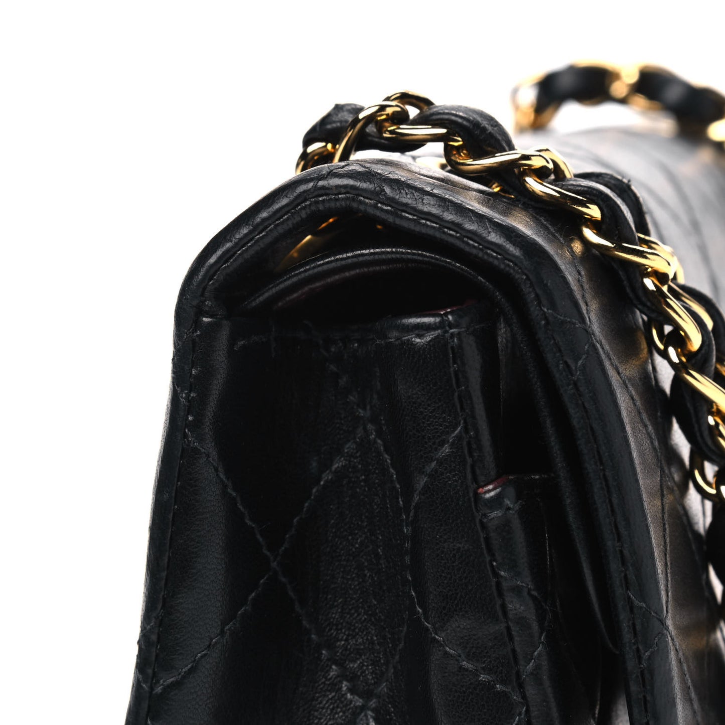 Lambskin Quilted Small Double Flap Black
