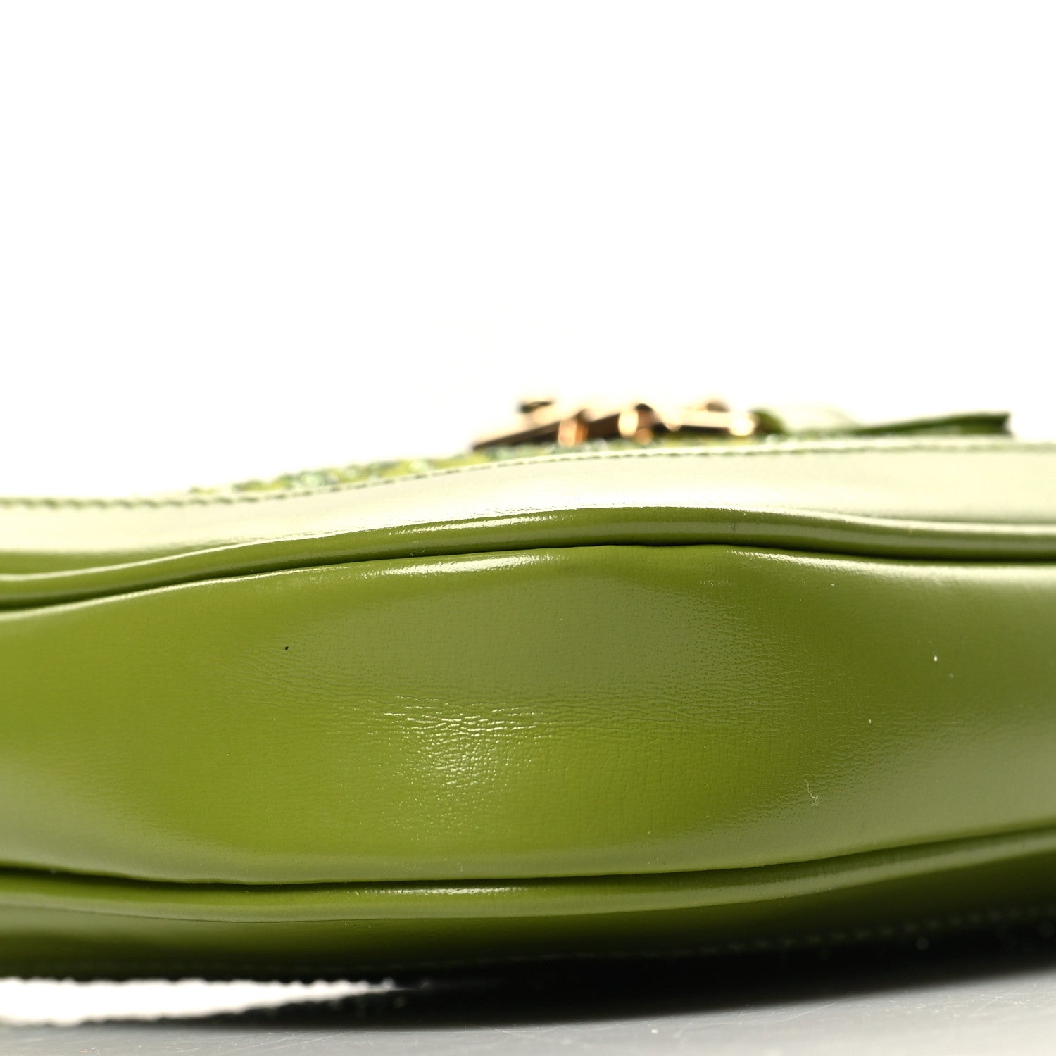 Gucci Canvas Calfskin Crystal GG Monogram Mini Jackie 1961 Green 9 of 10