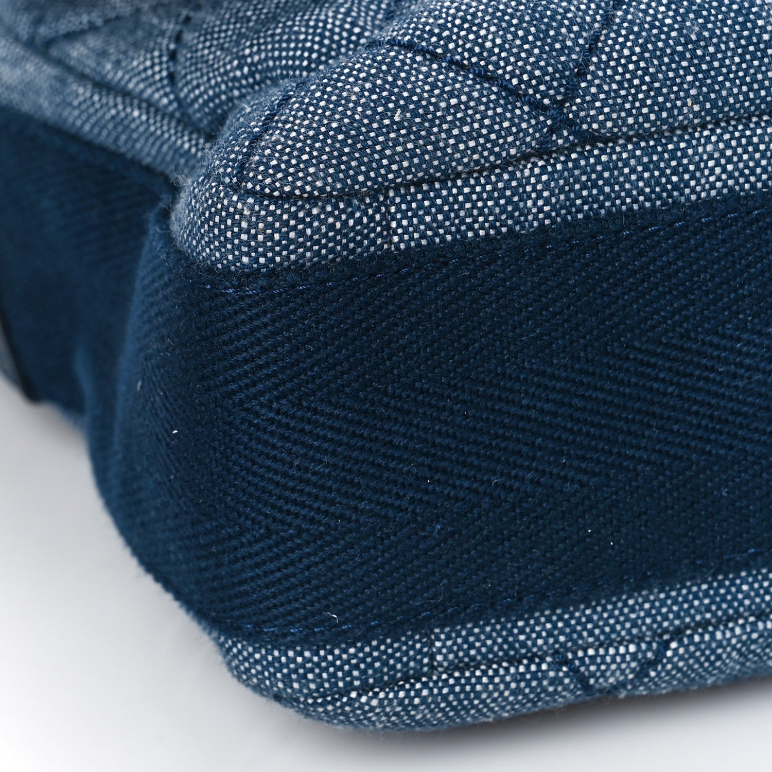 Chanel Denim Quilted Medium Airlines Buckle Messenger Bag Blue 8 of 10