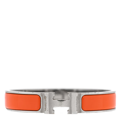 Hermes Enamel Narrow Clic Clac H Bracelet GM Orange 1 of 4