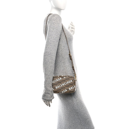Balenciaga Coated Canvas BB Monogram Allover Logo Small Camera Bag Beige Brown Black 2 of 10