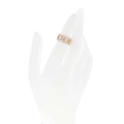 Tiffany 18K Rose Gold Diamond Wide Atlas Open Ring 48 4.5 2 of 4