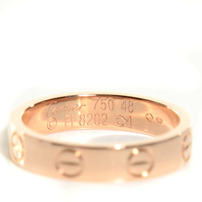 Cartier 18K Pink Gold 4mm LOVE Wedding Band Ring 48 4.5 4 of 6