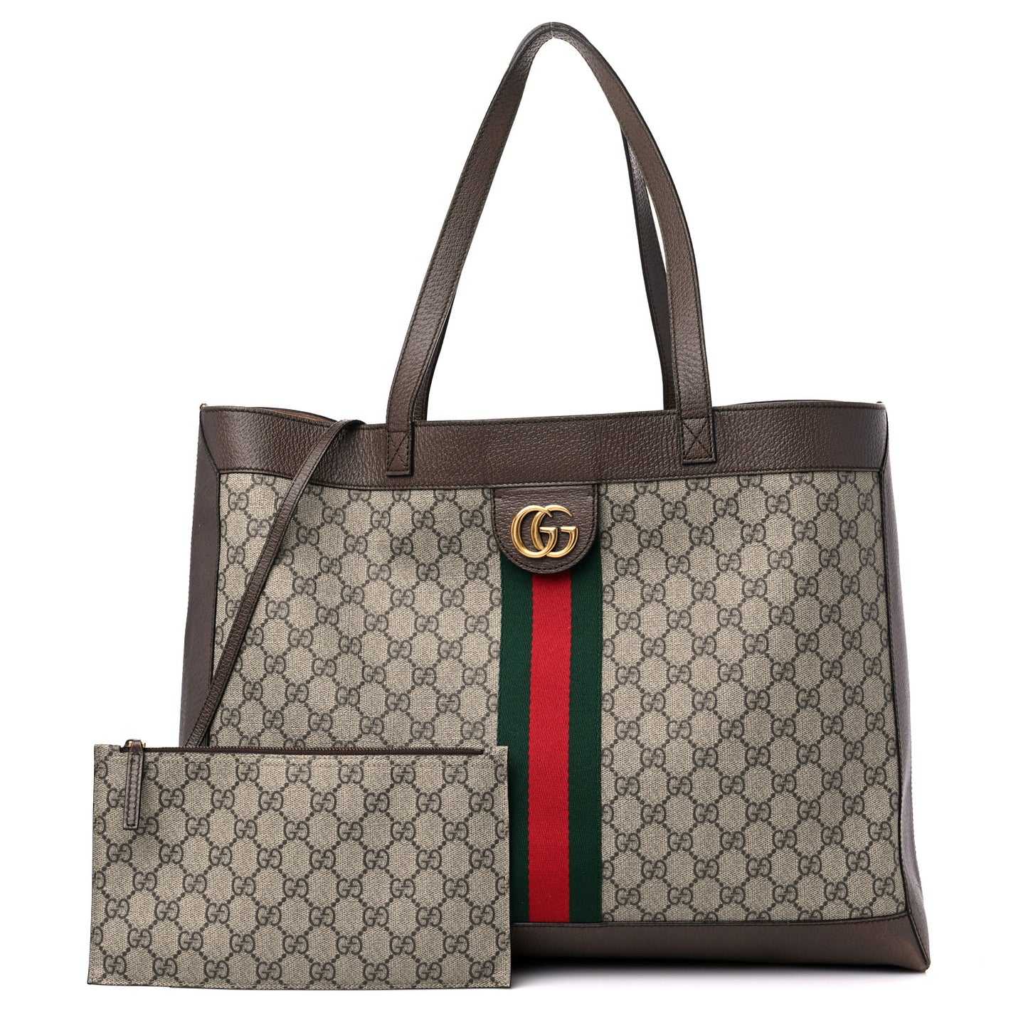 GG Supreme Monogram Web Ophidia Tote Brown
